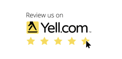 Yell logo with 5 yellow star icons
