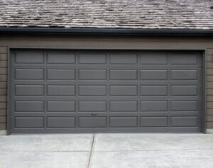 Modern Dark Grey Paneled Garage Door